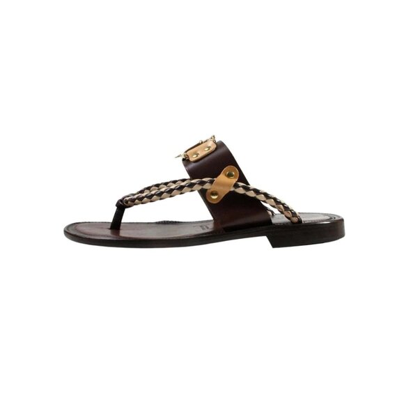 Adan Brown Mens Italian Leather Sandals Shoes main image 6